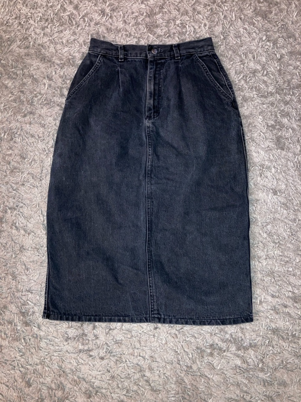 Vintage black Lee  High-Waist Denim Pencil Skirt size x small 26” 0-2